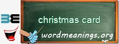 WordMeaning blackboard for christmas card